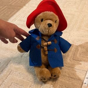Classic Paddington Teddy Bear with Red Hat and Blue Coat